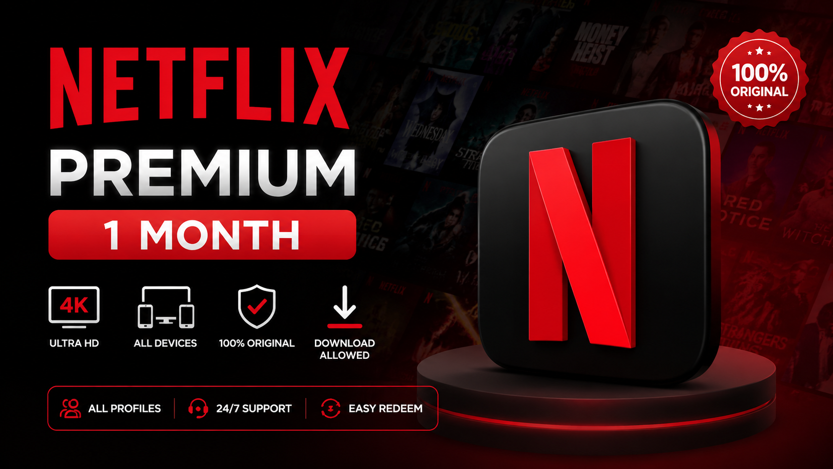 Netflix Premium - 1 Month | Official Subscription