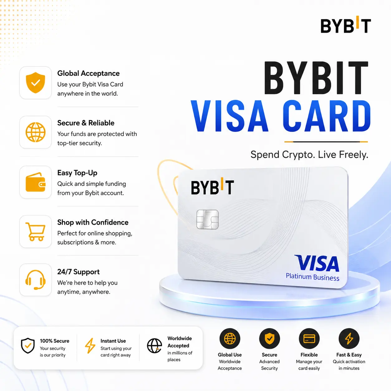 Bybit Platinum Virtual Visa Card | Global Payment Card
