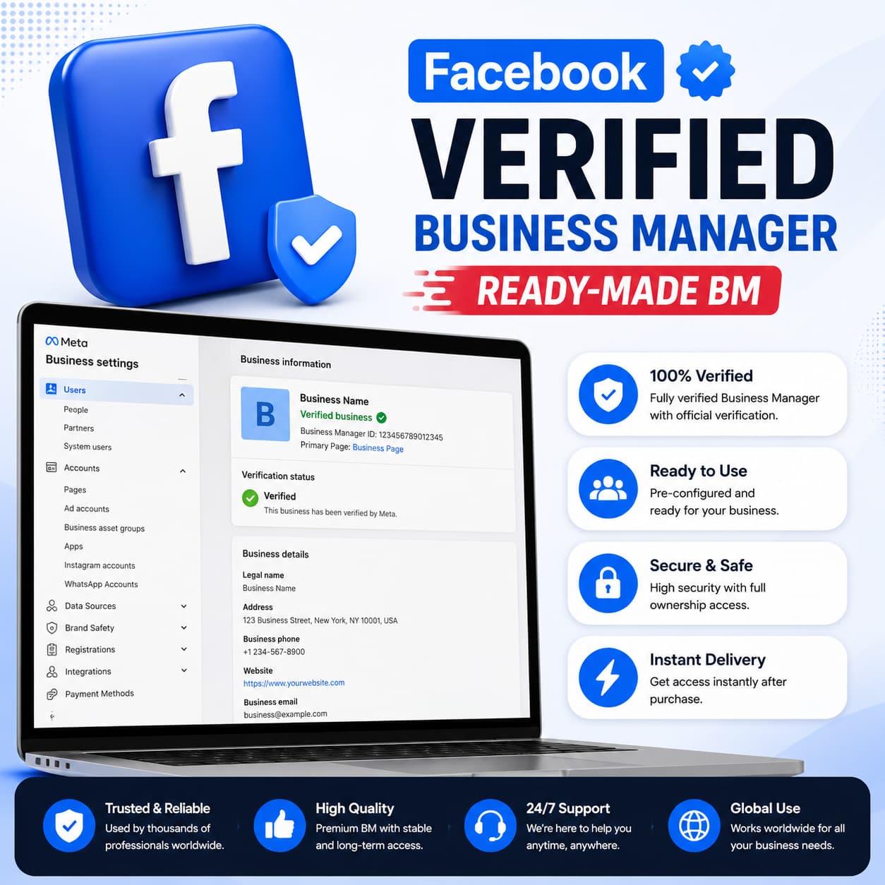 Facebook Verified Business Manager | Ready-Made BM